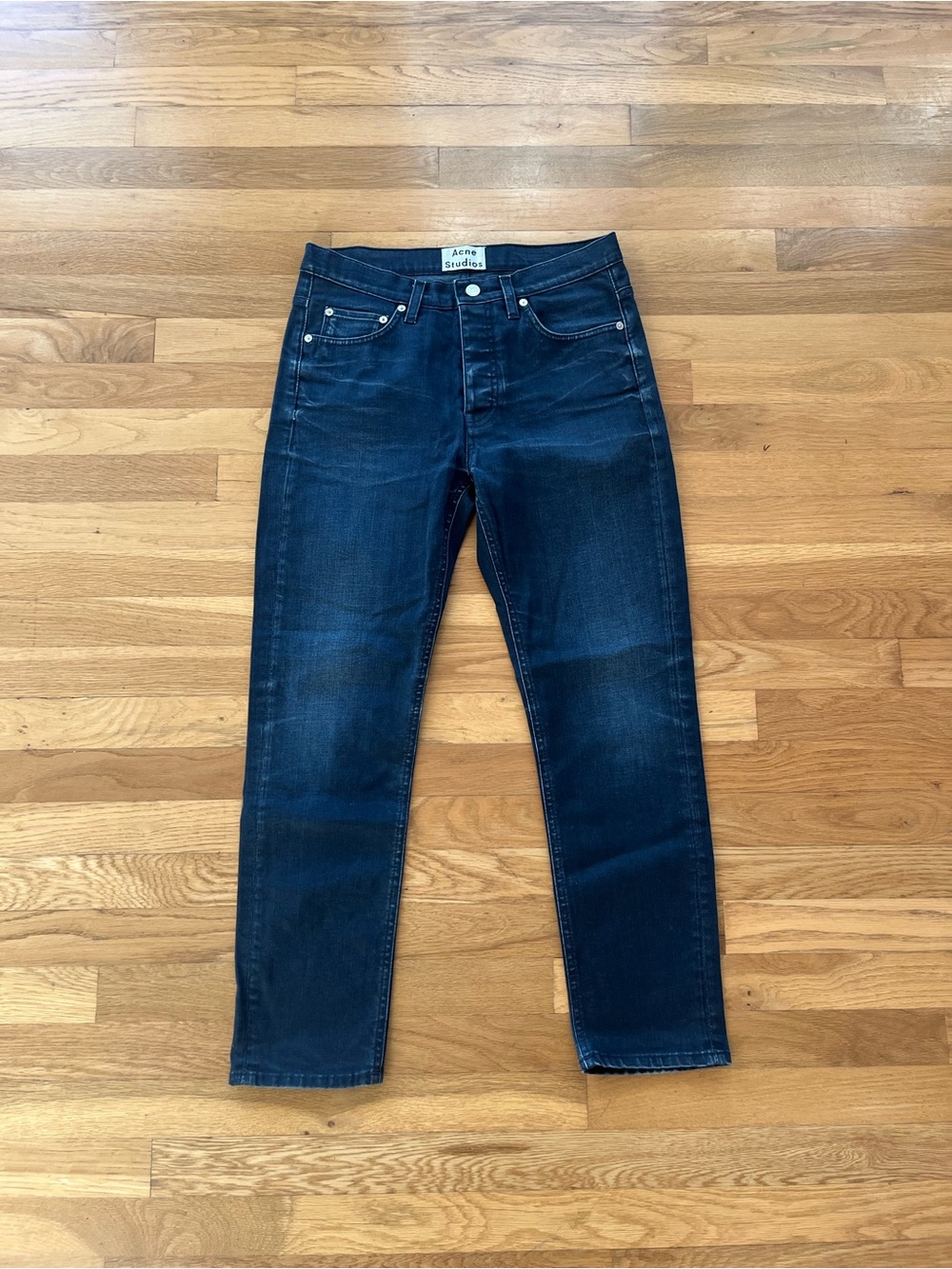 Acne Slim Straight Men's Jeans in Dark Blue Denim